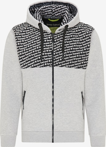 BRUNO BANANI Zip-Up Hoodie 'BAILEY' in Grey: front