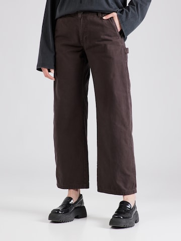 Loosefit Pantalon 'Jamie' WEEKDAY en marron : devant