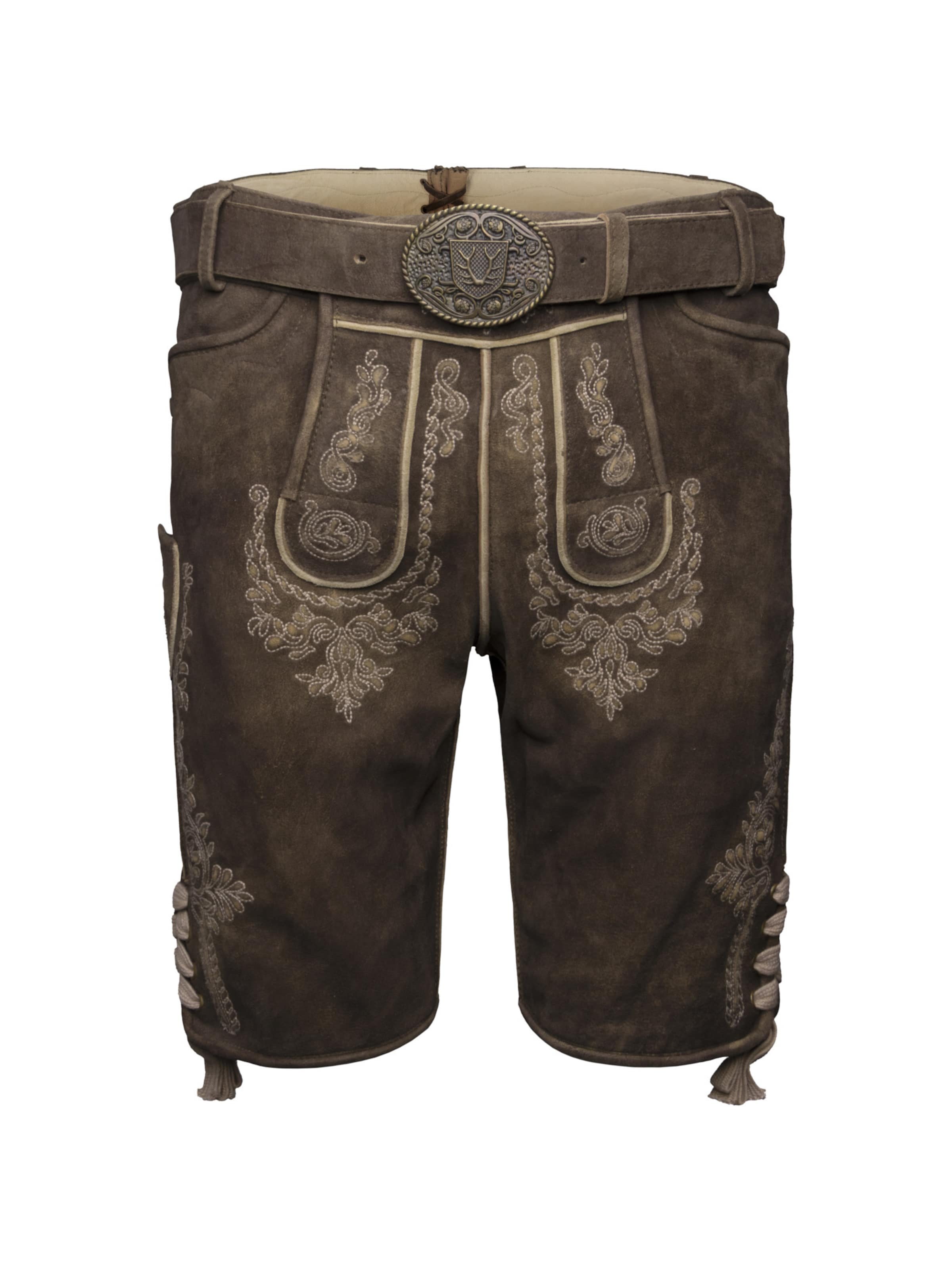 Krüger Buam Regular Traditional pants 'Olias' in Brown: front