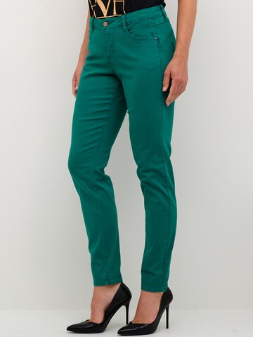 Slimfit Pantaloni 'Ann' di Cream in verde: frontale