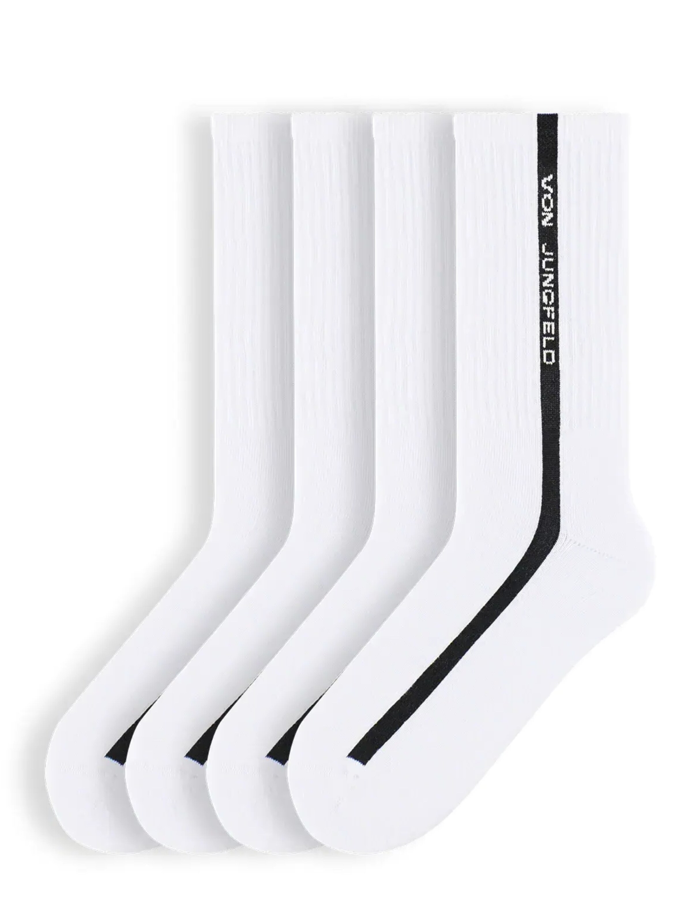 Von Jungfeld Socken 'Branding'‌‌‌ in Weiß: Vorderseite