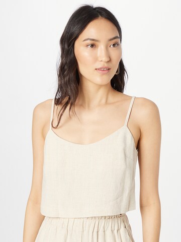 NA-KD Top in Beige: front