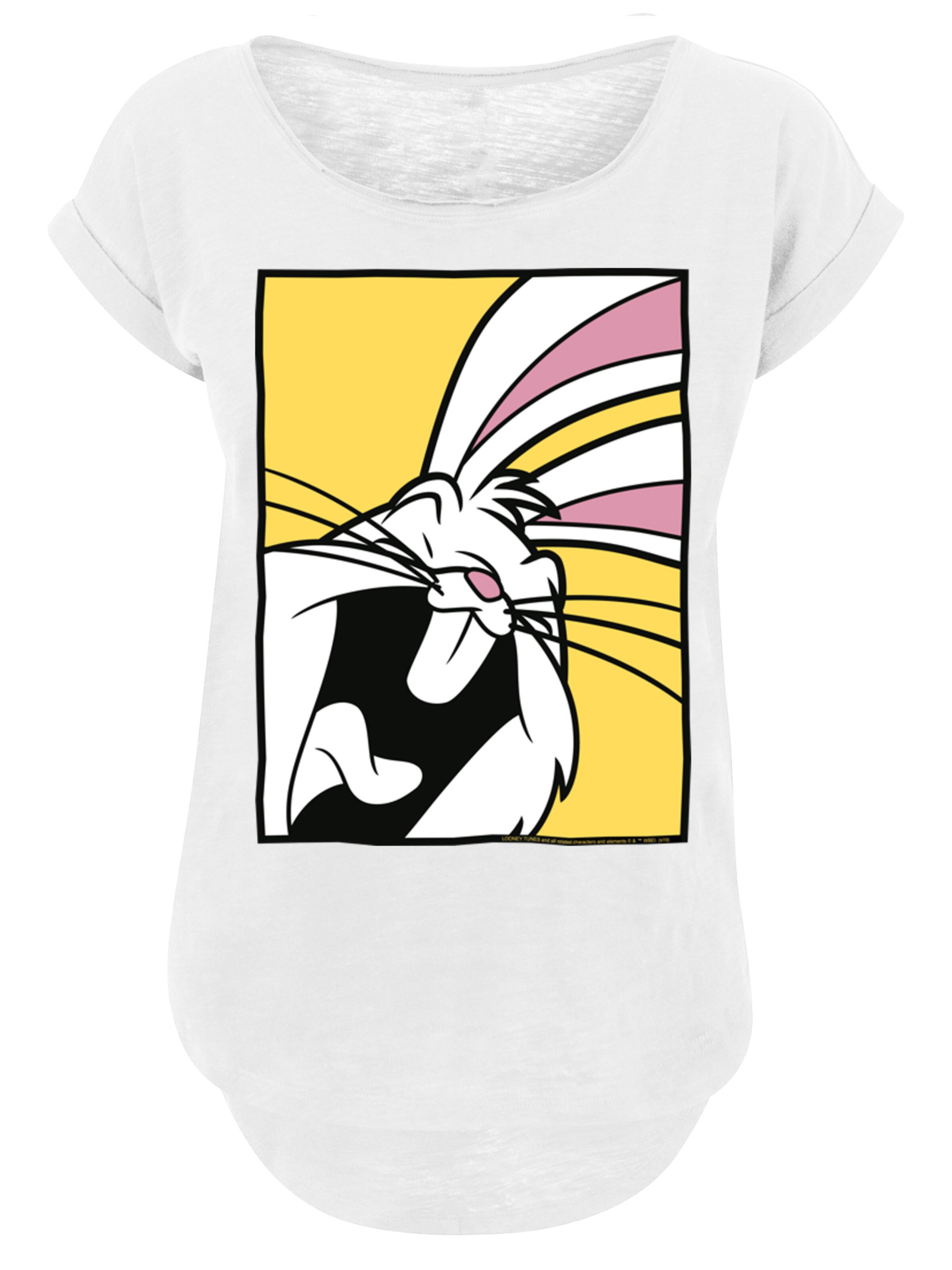 F4NT4STIC Shirt 'Looney Tunes Bugs Bunny Laughing' in gelb / pink / schwarz / weiß, Produktansicht