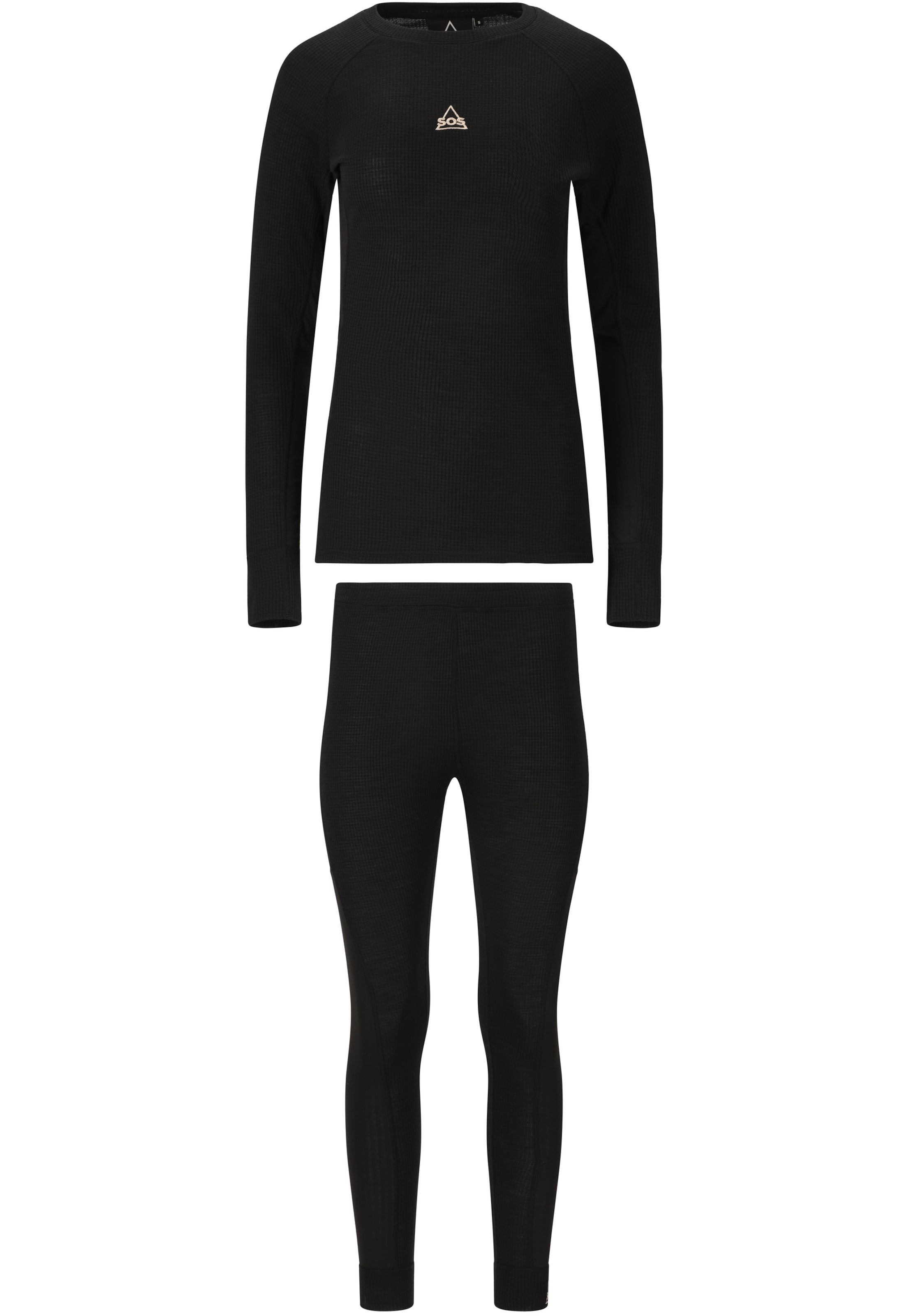 SOS Baselayer-Set Namsan in Schwarz: Vorderseite