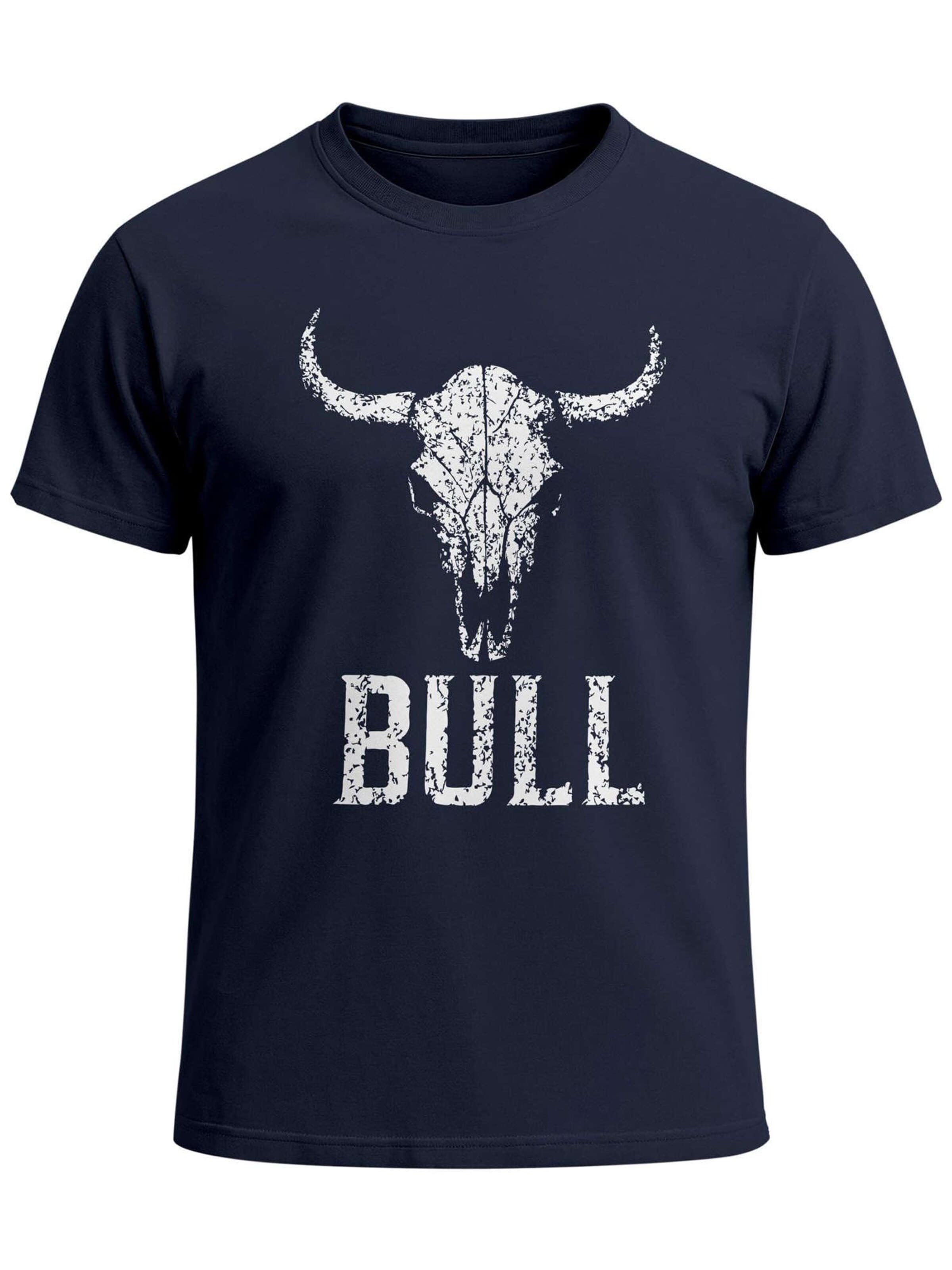 Neverless Shirt 'Bull' in Blue: front