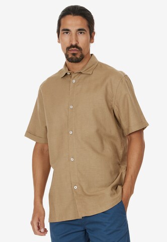 Cruz Regular fit Functioneel overhemd 'Jericho' in Bruin: voorkant