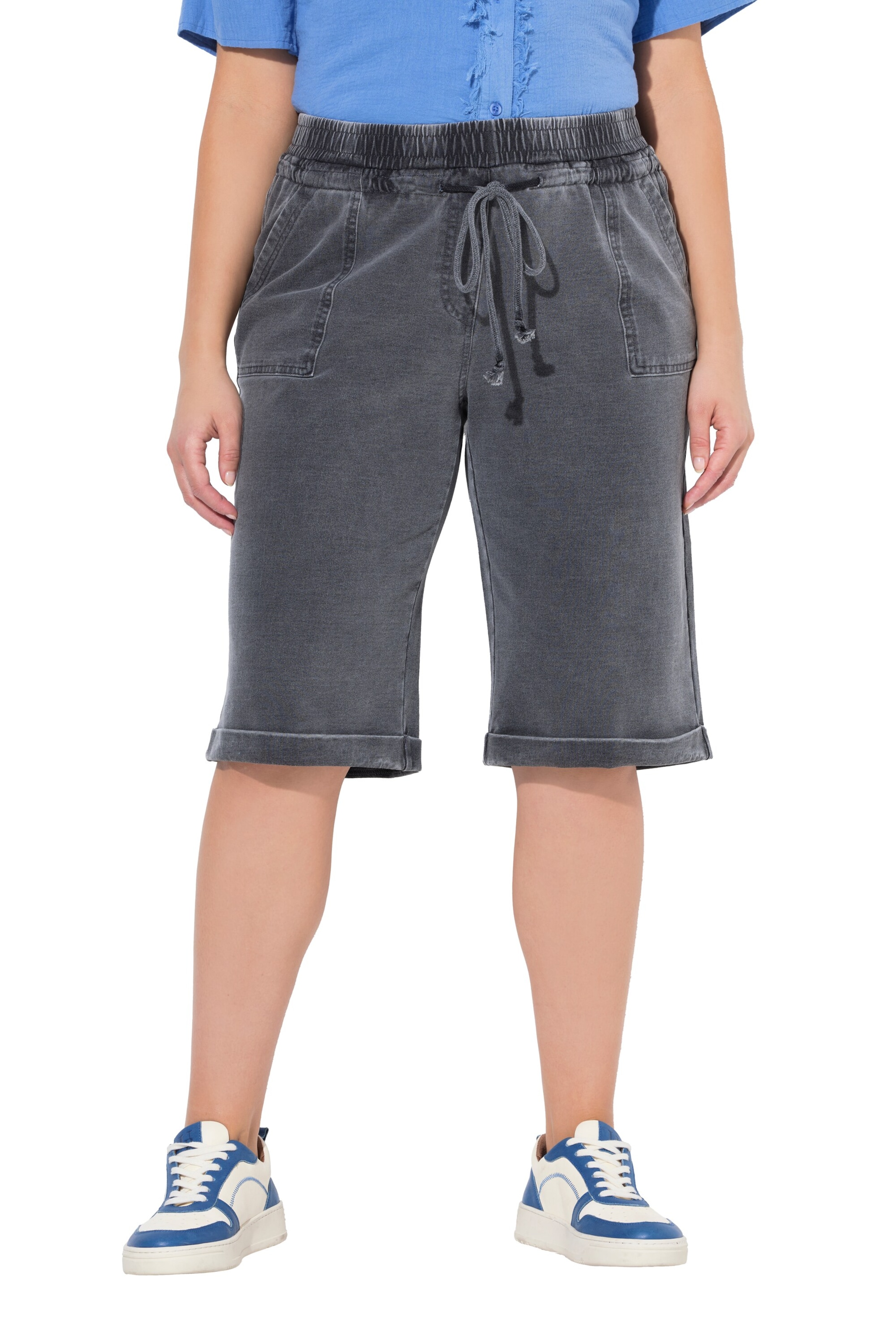 Ulla Popken Regular Broek in Grijs: voorkant