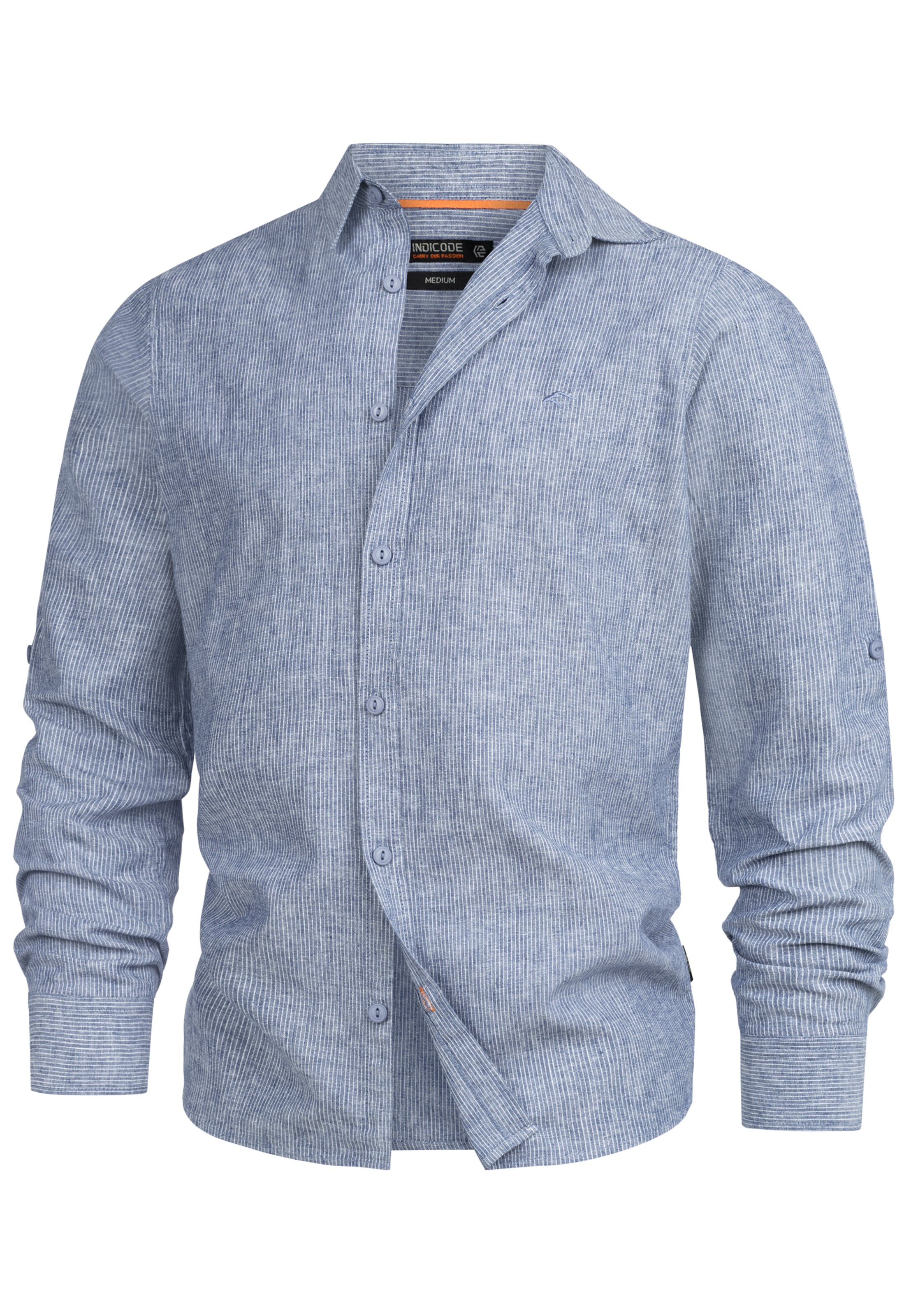 INDICODE JEANS Button Up Shirt 'Theon' in Blue: front