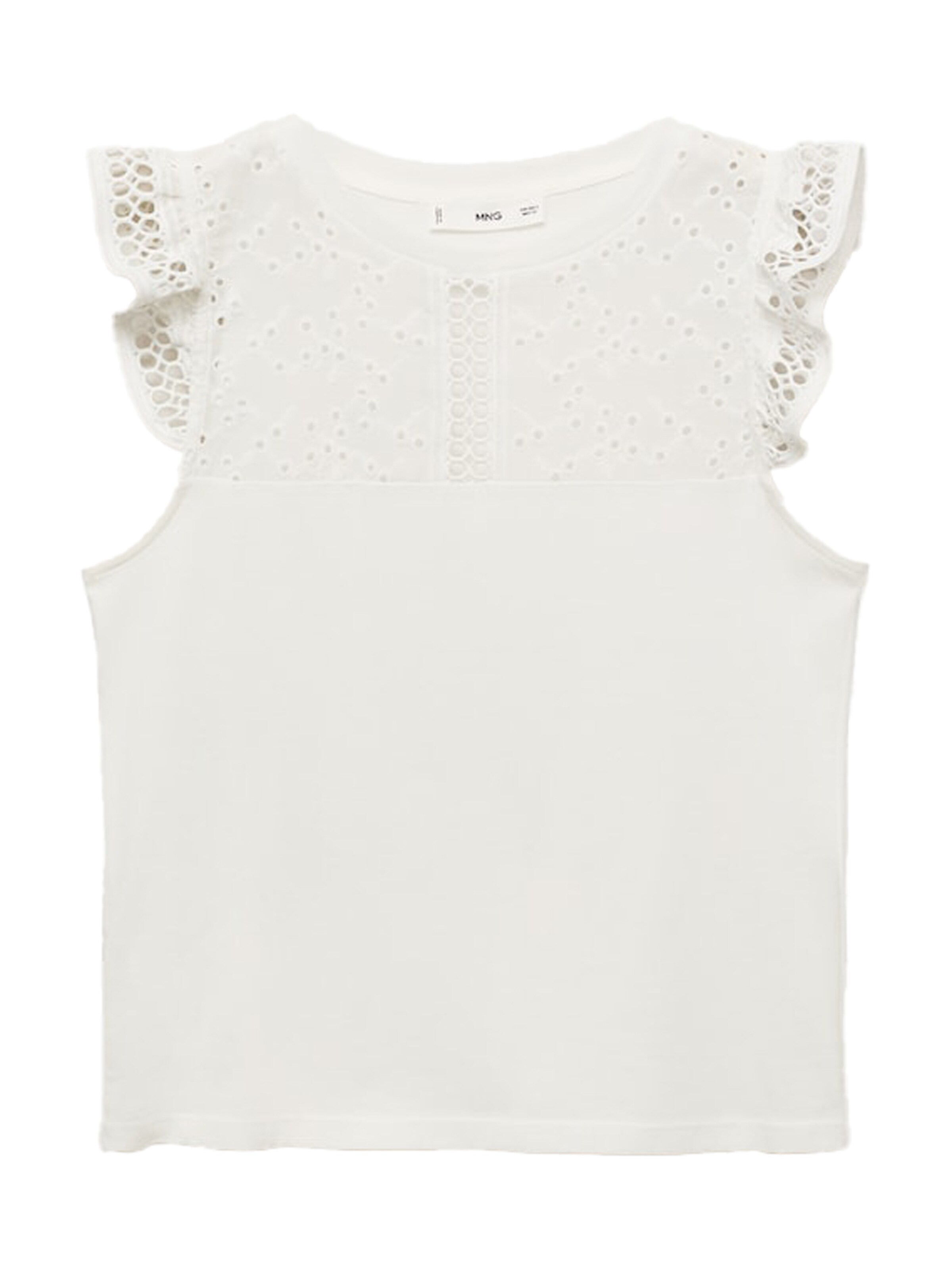 MANGO Top 'MUNI' in Wit: voorkant