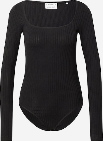 CATWALK JUNKIE Shirt Bodysuit 'LOVA' in Black: front