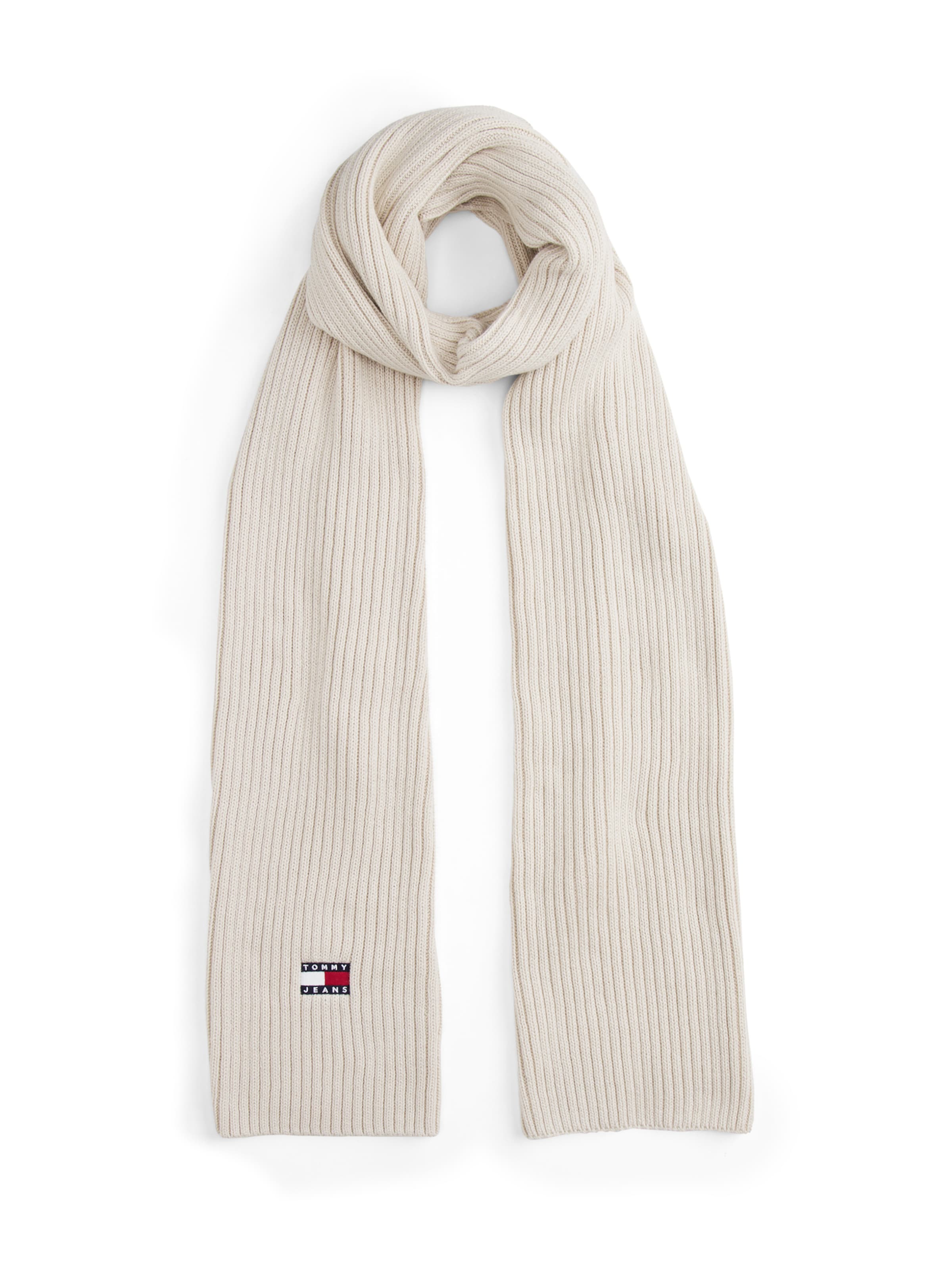 Fular 'Heritage' de la Tommy Jeans pe bej: față