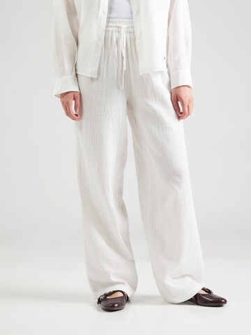 PIECES Wide leg Trousers 'PCSastina' in White: front