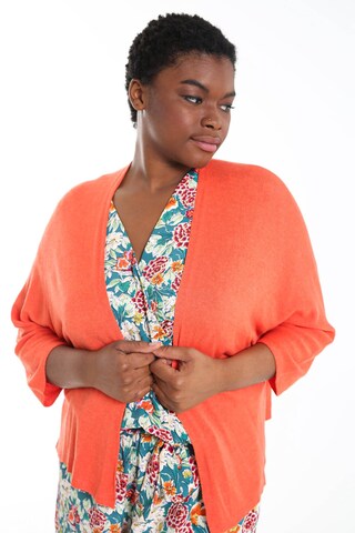 Paprika Knit Cardigan 'Josette' in Orange: front