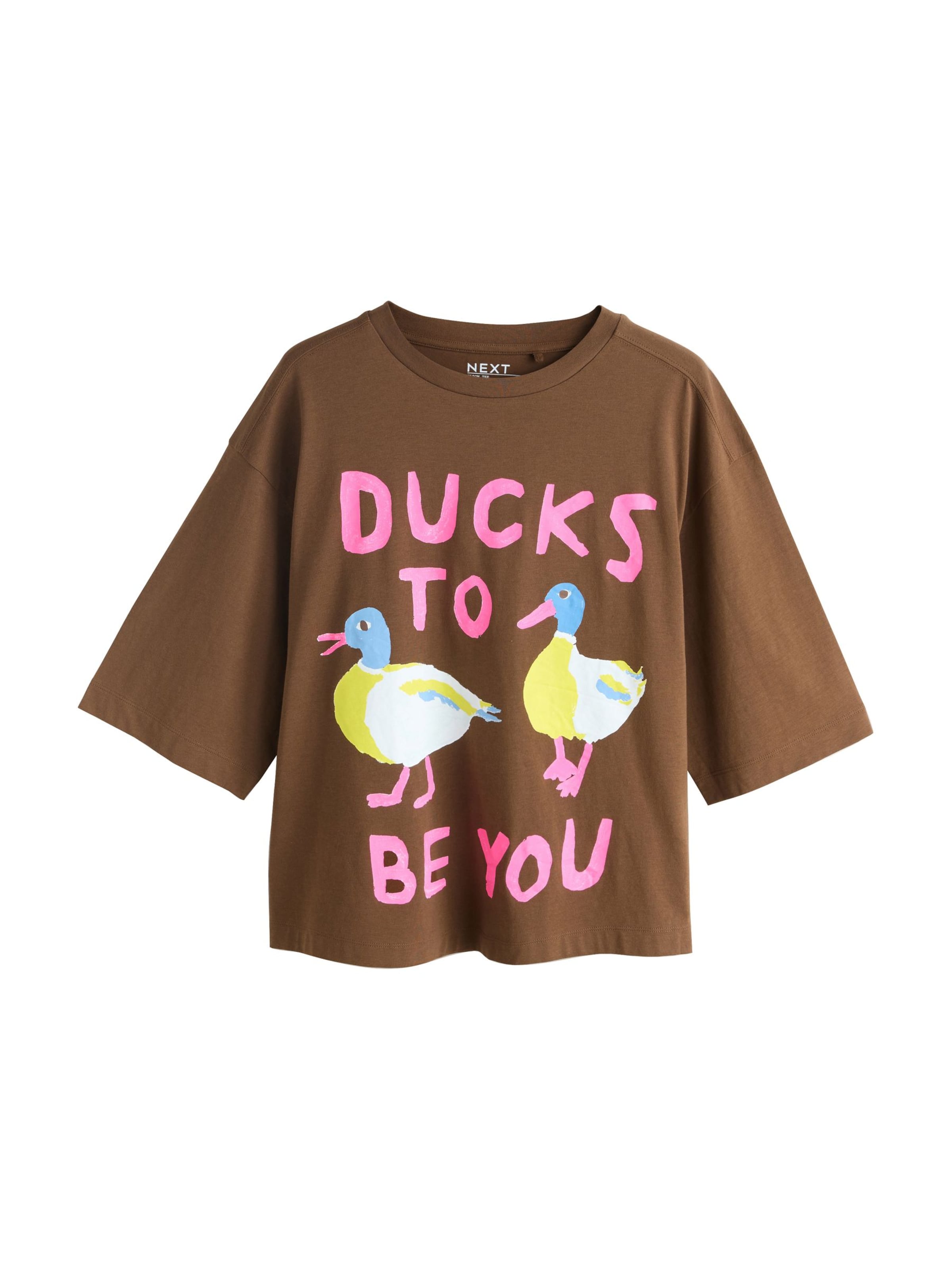 T-shirt Next en marron : devant