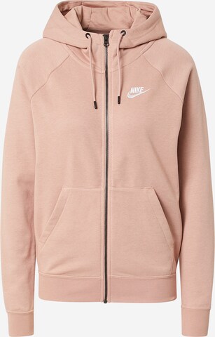 Nike Sportswear Zip-Up Hoodie 'Essential' in Pink: front