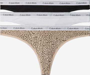 Tanga de la Calvin Klein Underwear pe bej: față