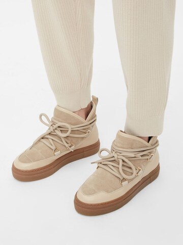 Bianco Ankle Boots 'BIAPADDED' in Beige: front