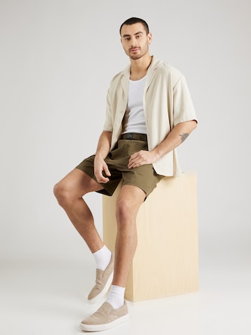 ABOUT YOU x Kevin Trapp Comfort fit Button Up Shirt 'Mika' in Beige