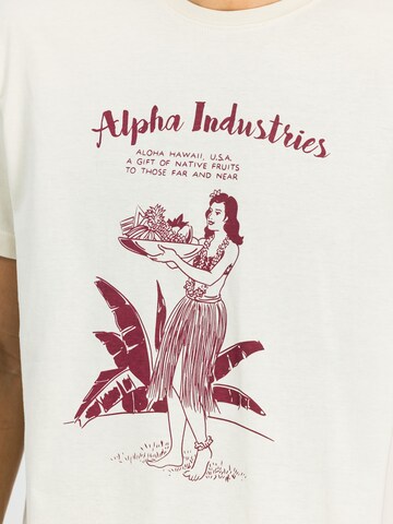 ALPHA INDUSTRIES Póló 'Alpha Hawaii' - fehér