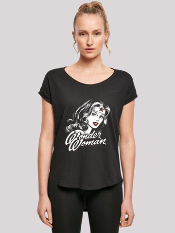 F4NT4STIC Shirt 'DC Comics Wonder Woman Hint Of Red' in Zwart: voorkant