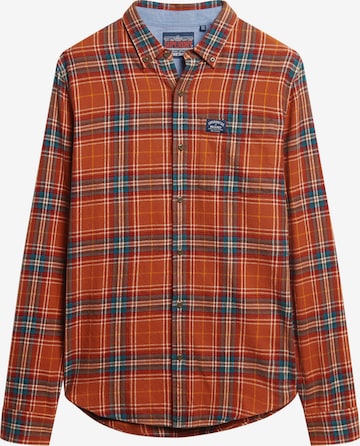 Superdry Button Up Shirt in Orange: front