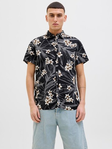 JACK & JONES Comfort Fit Skjorte 'JJHawaii' i sort: forside