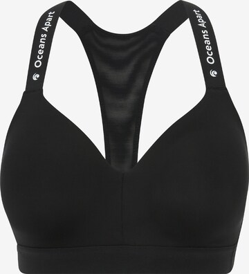 Bustier Soutien-gorge de sport 'Athletic' OCEANSAPART en noir : devant