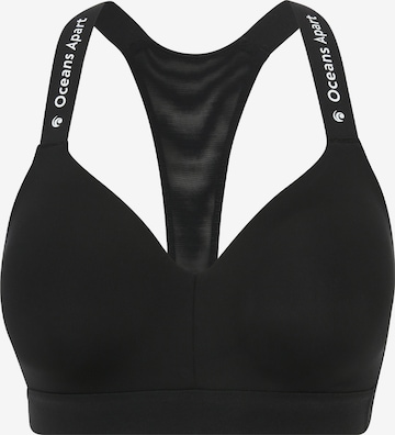 OCEANSAPART Bralette Sports Bra 'Athletic' in Black: front