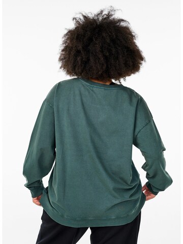 Sweat-shirt 'Apenny' Active by Zizzi en vert