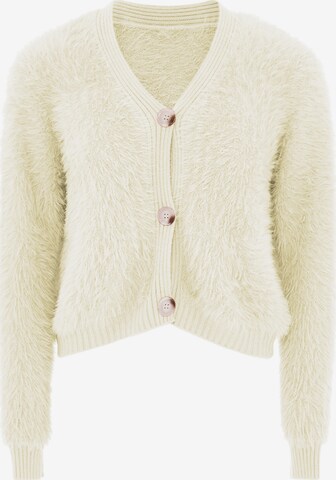 Poomi Knit Cardigan in White: front