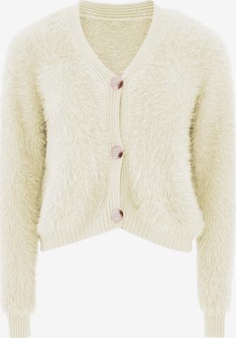 Poomi Knit Cardigan in White: front