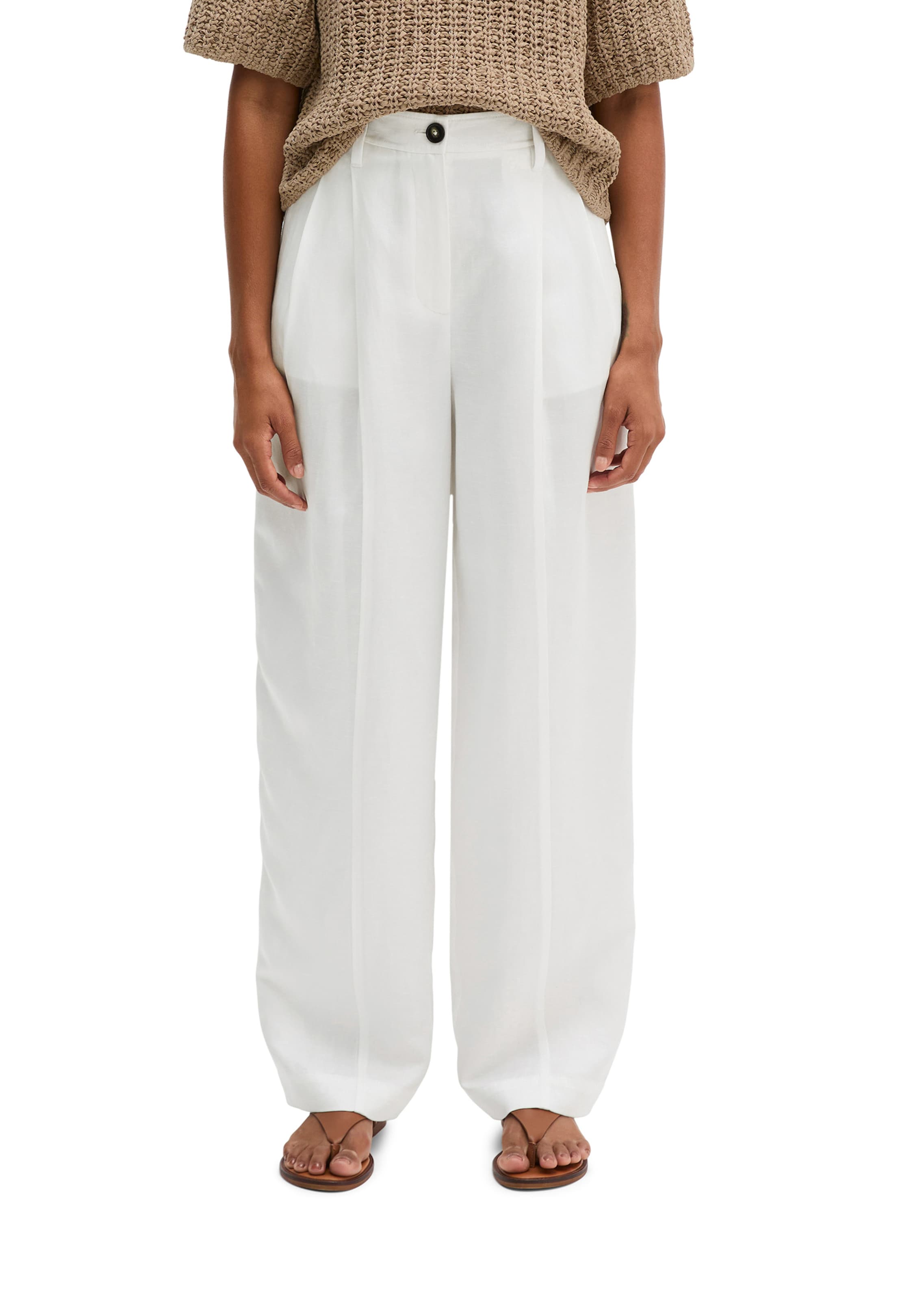 Marc O'Polo Loosefit Hose in Weiß: Vorderseite