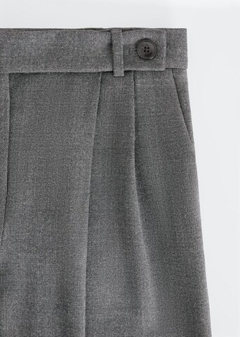 MANGO Wide leg Pleated Pants 'Milano' in Grey