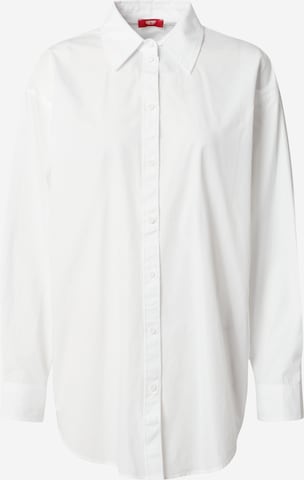 ESPRIT Блуза 'Poplin' в бяло: отпред