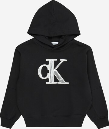 Sweat-shirt Calvin Klein Jeans en noir : devant