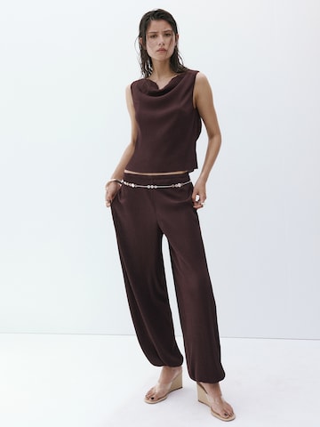 MANGO - Top 'GEMMA' en marrón: frente