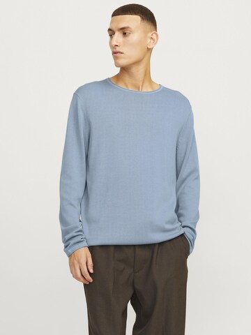 JACK & JONES Regular fit Sweater 'JJEleo' in Blue: front