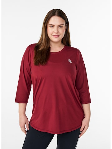 T-shirt fonctionnel 'Abasic One' Active by Zizzi en rouge : devant