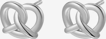 Hey Happiness - Pendientes 'Pretzel Delight' en plata: frente