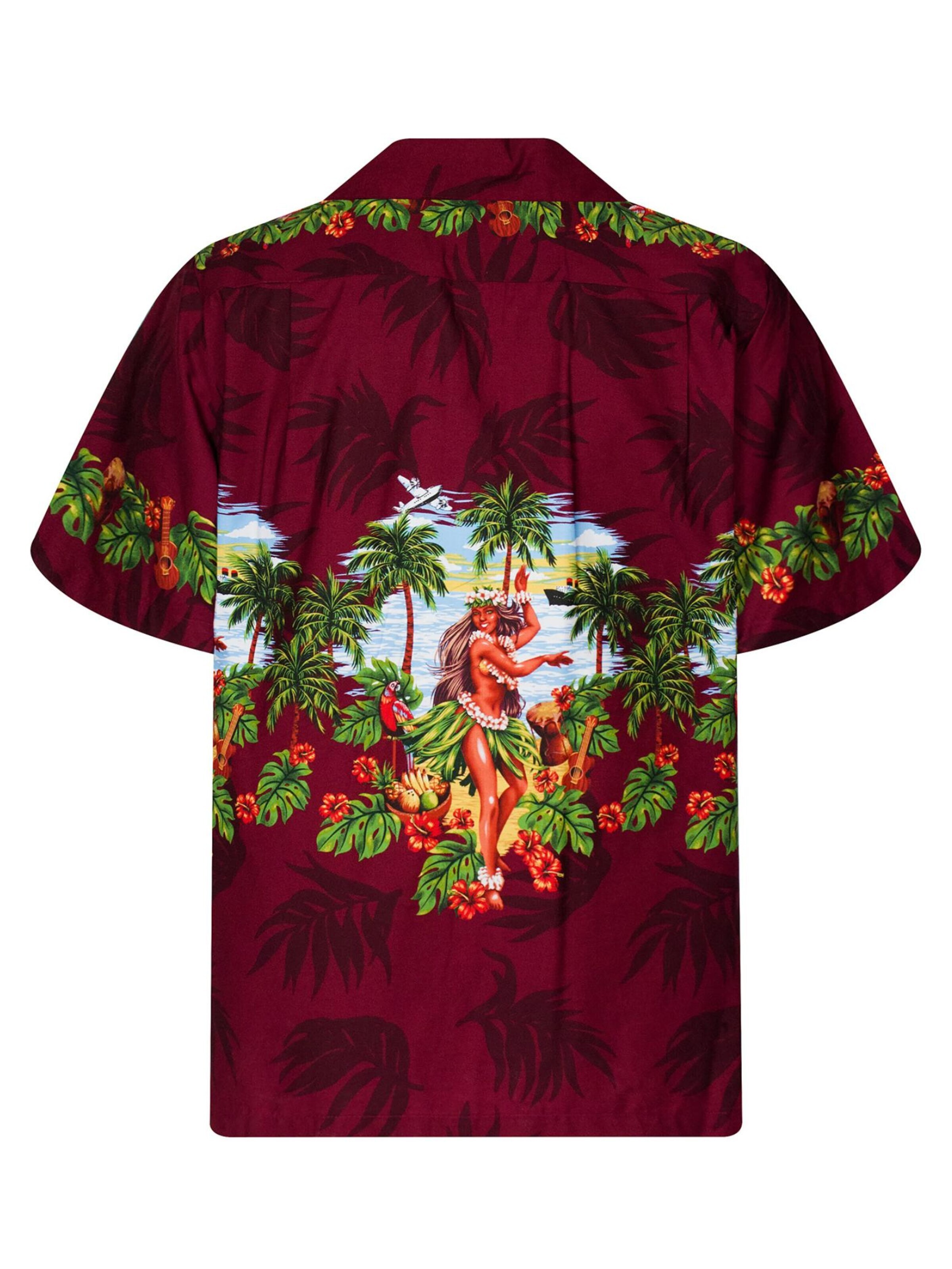KY's Regular fit Button Up Shirt 'Hula' in Red