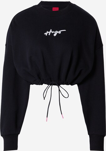 HUGO Sweatshirt 'Delive' in Black: front