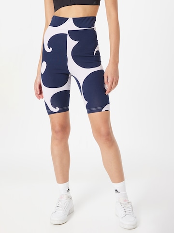 ADIDAS SPORTSWEAR - Skinny Calças de desporto 'Marimekko Rib Knee ' em azul: frente