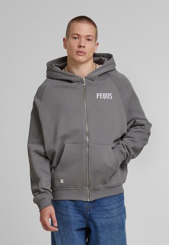 Pequs Zip-Up Hoodie in Grey