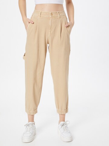 DRYKORN Tapered Pleat-Front Pants 'Code' in Beige: front