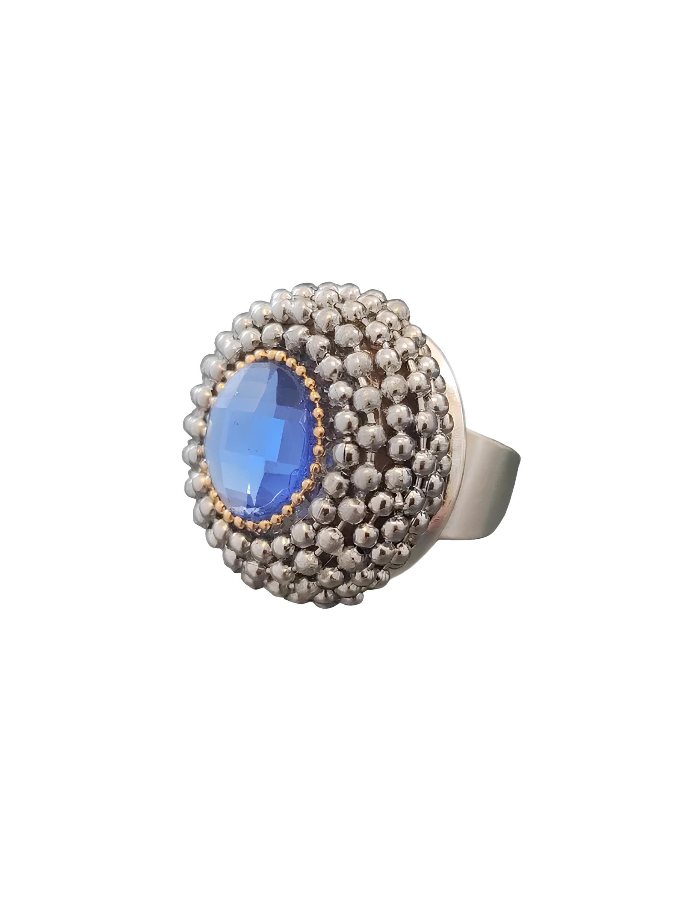 Bague 'Blue Rebel' CLAUDIA DE ROSA JEWELRY en argent : devant
