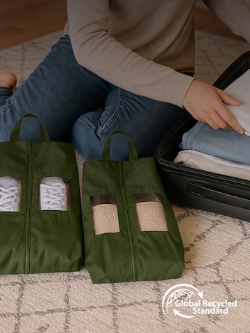 TRAVEL DUDE - Bolsa de viaje 'Schuhtaschen Set 2 Teilig aus recycelten Plastikflaschen, Schuhbeutel Organizer' en verde