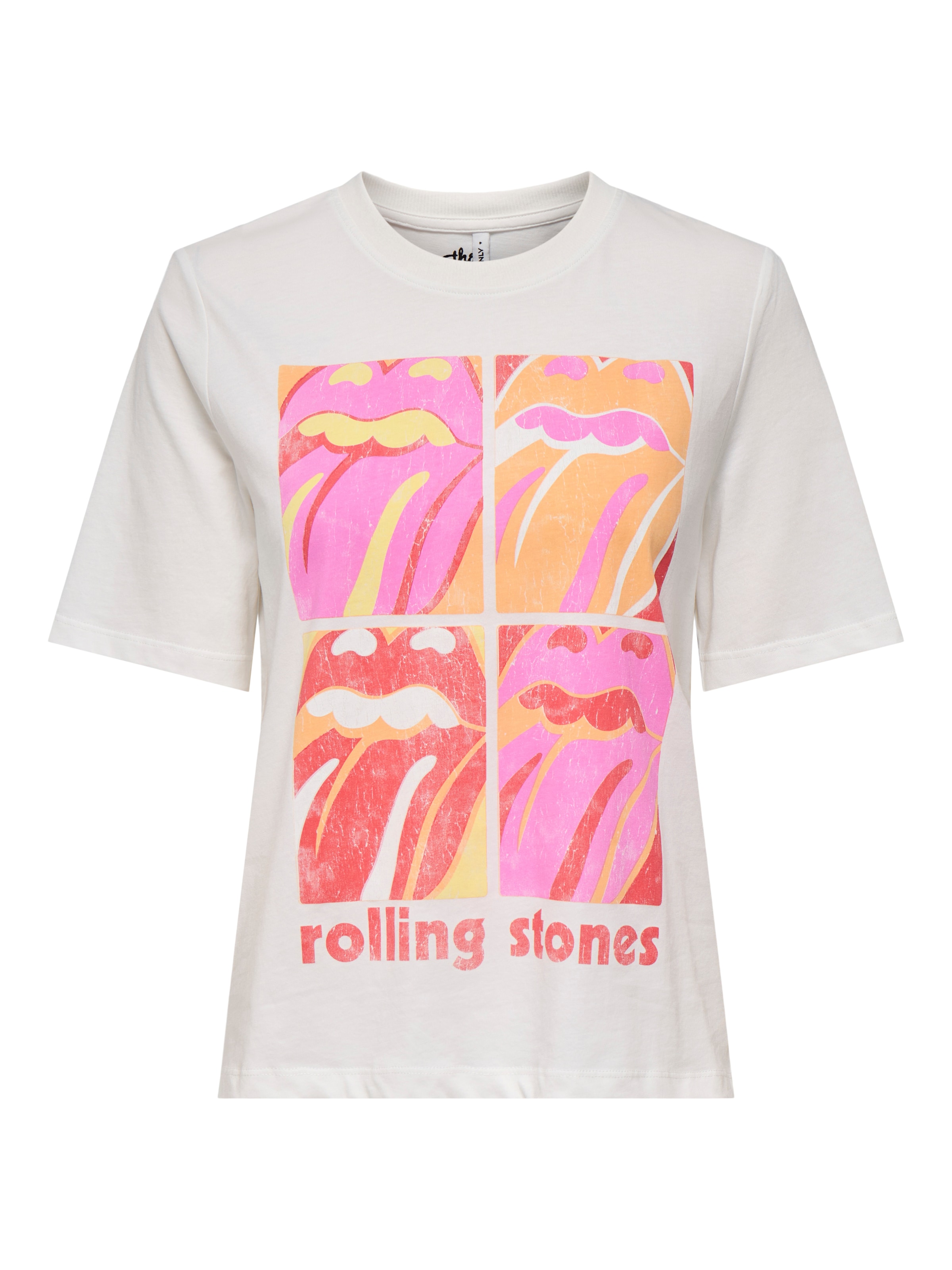 Tricou 'ONLROLLING STONES' de la ONLY pe alb: față