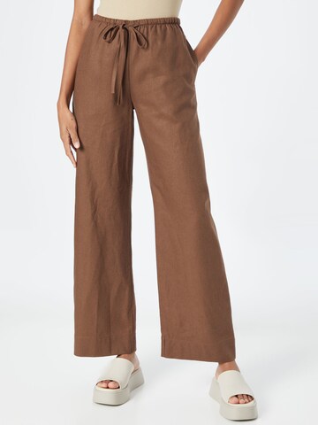 Loosefit Pantalon 'Mia' WEEKDAY en marron : devant