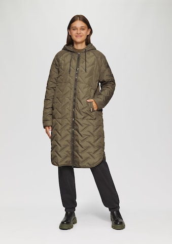 QS Between-Seasons Coat in Green: front