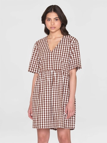 KnowledgeCotton Apparel Summer Dress in Brown: front